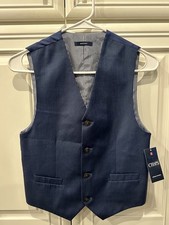 Chaps Navy Blue Suit Vest boys Size 10-12 Bowtie/Cowboy/Wedding/Easter/Christmas