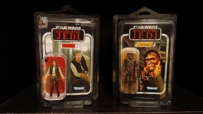 Star Wars TVC/OTC Han Solo & Chewbacca From ROTJ + Star Cases