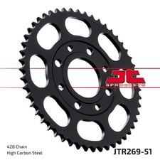 JT Rear Sprocket 51 T 428 P JTR269.5 Black For Daelim VT 125 00-02