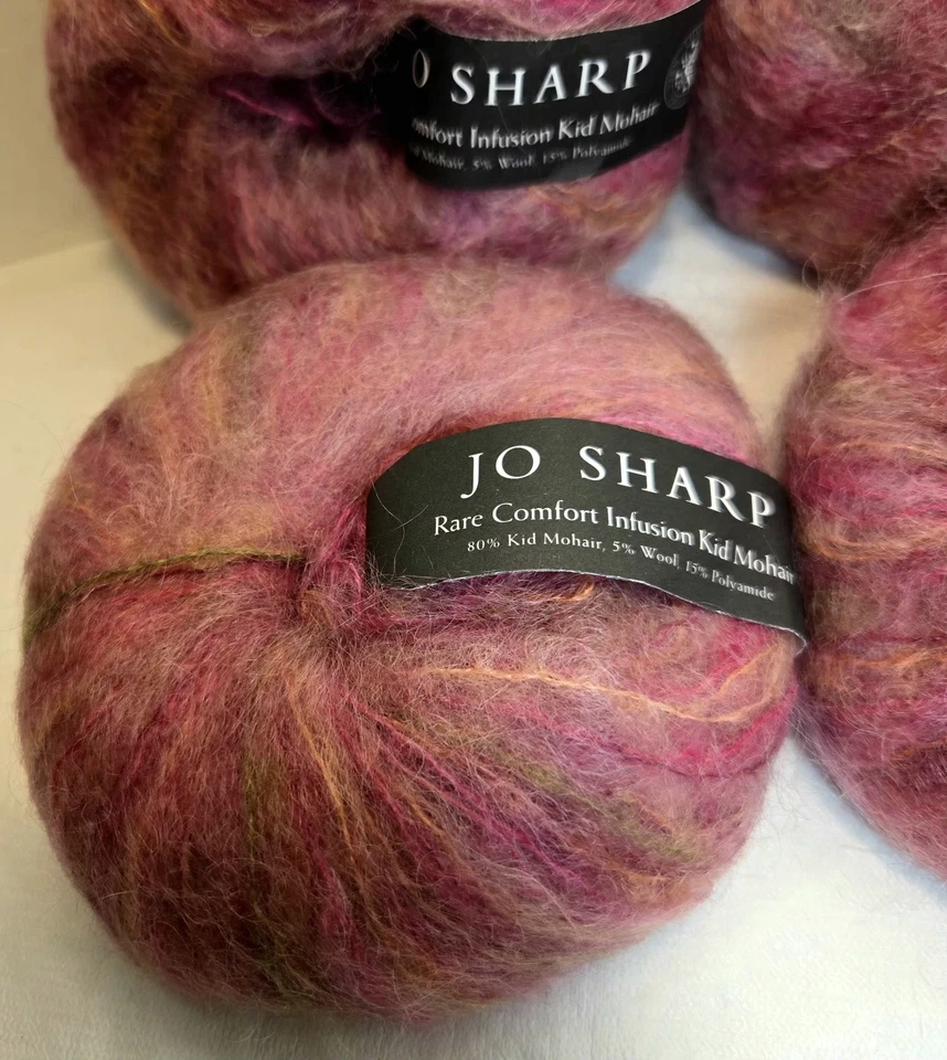 Lote VINTAGE 4x Jo Sharp Raro Conforto Infusão Criança Mohair 617 Rosa Mosqueta Luxo - Imagem 3 de 4
