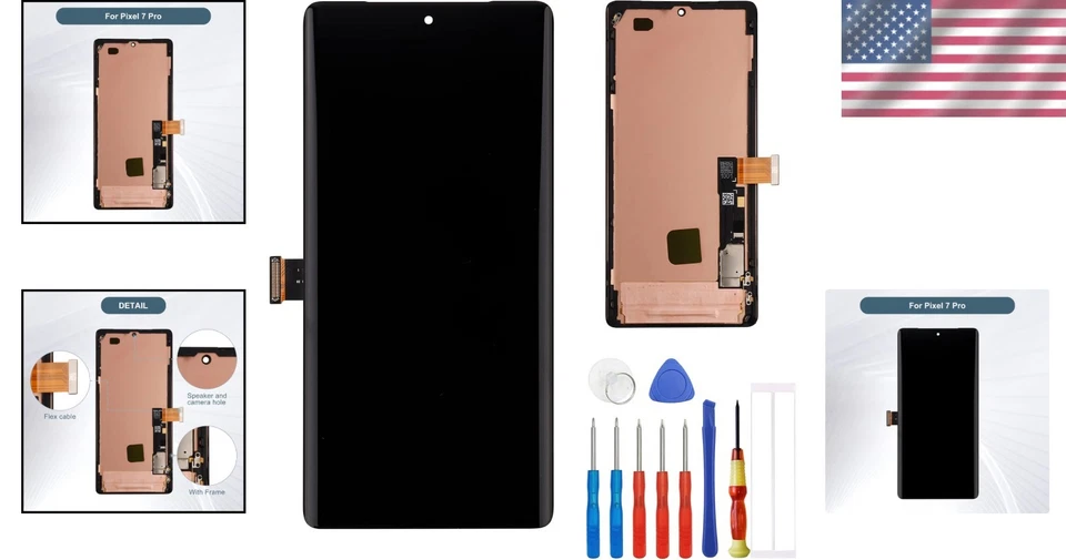Complete LCD Screen Replacement for Google Pixel 7 Pro with Fingerprint Support - Image 2 of 4
