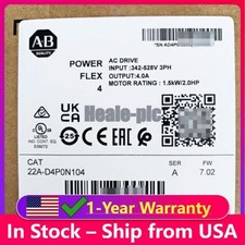 New Factory Sealed AB 22A-D4P0N104 PowerFlex 4 1.5kW 2.0HP AC Drive US Free Tax