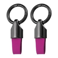 2 StüCk Auto SchlüSselring Clip Leder SchlüSselanhäNger Key Fob Gunmetal Rosarot