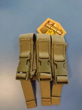Rare VTG High Speed Gear Triple Pistol Buckle Pouch OD Green Military HSGI MOLLE