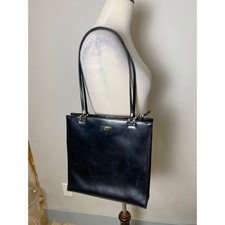 Borsa a tracolla vintage Esprit anni 90 nera tote argento ferramenta minimalista Y2K