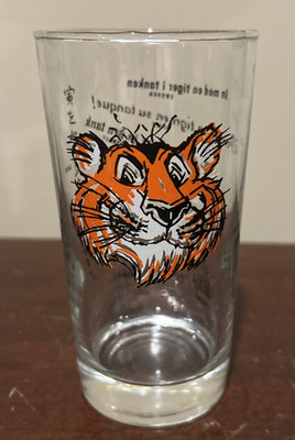 Vintage Esso Tiger in Your Tank 5 1/2  Clear Glasses / 8 Languages