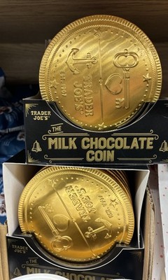 2 Packs Trader Joe's The Milk Chocolate Big Coin 3.17oz 90g (2