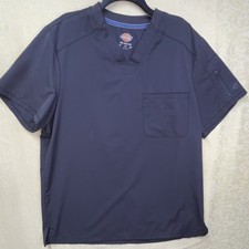 Dickies DK610 Unisex XL PWT Solid Medical Scrub Top Polyester Spandex dk gray
