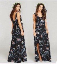 Show Me Your Mumu Kendall Black, Blue/pink Floral Dress XL Wedding Romantic