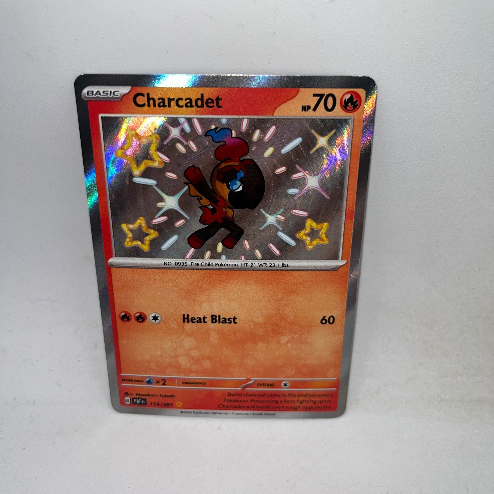 Charcadet 114/091 Shiny Rare Paldean Fates Pokemon Holo Near Mint