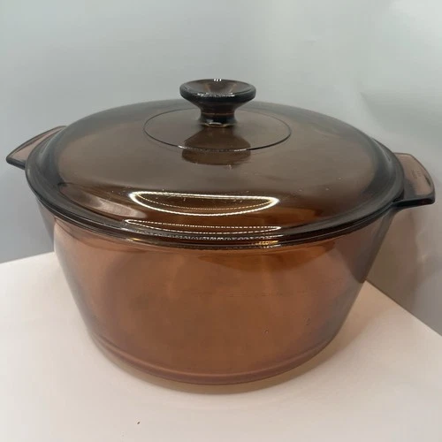 VTG Corning Ware Visions 5 Quart V-5-B Dutch Oven Roaster w/ Lid France Pyrex