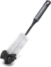 Image of Addis Comfigrip Long Handled Bottle Brush with Sponge Scrub, Metallic Graphite,