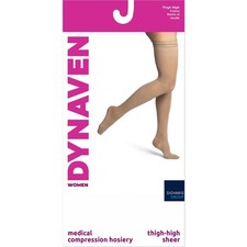981NLLW77 Sigvaris 981 Women's Dynaven Sheer Thigh Highs w/Grip Top 15-20 mmHg