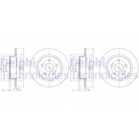 2X Delphi Bremsscheiben 280Mm Voll Hinten Passend FÜR Ford C-MAX Grand Kuga