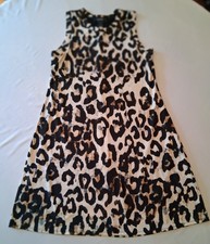 Karen Kane Womens L Leopard Print Shift Dress