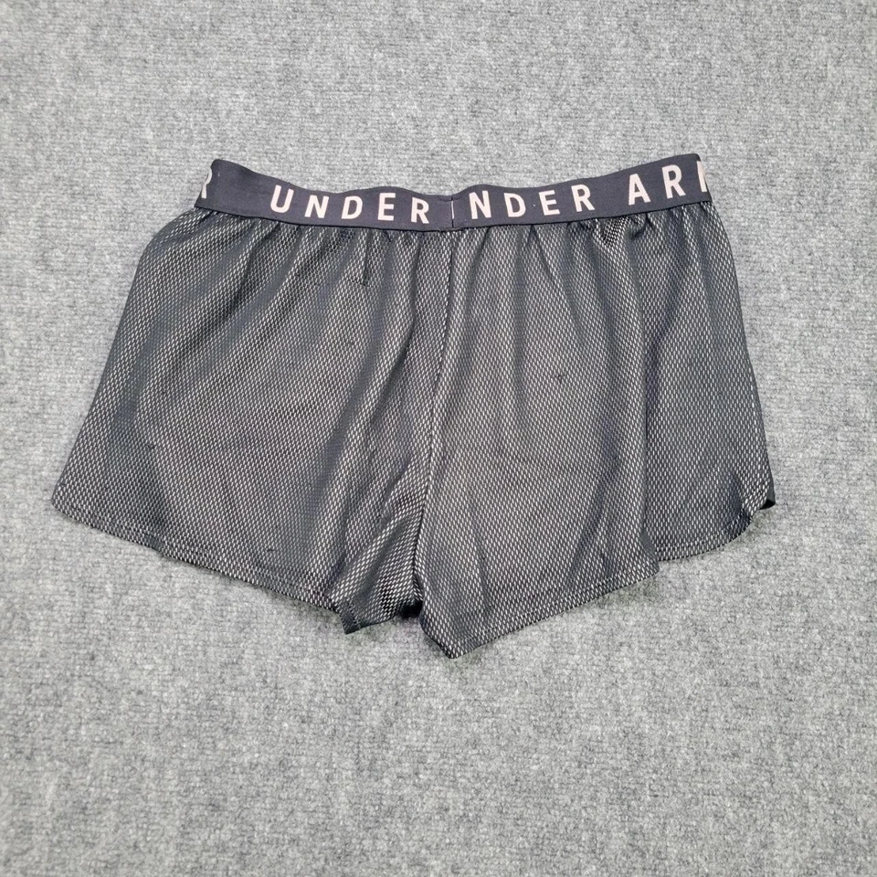Under Armour Shorts Womens Large Black Gray HeatGear Loose Fit Athletic Running - Image 3 of 4