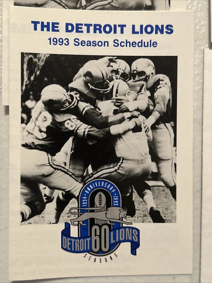 NFL Pocket Schedules Detroit Lions lote mixto de 14 Barry Sanders 1988-1999 Foto 3 de 4