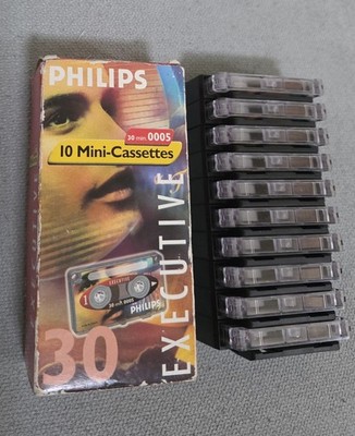 Philips Mini Cassettes LFH0005 30 mins x 10 BRAND NEW Dictation & Stenography