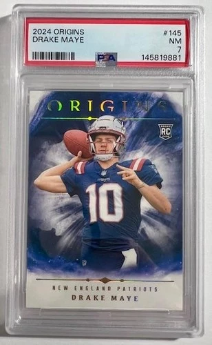 2024 panini origins drake maye RC #145 PSA 7