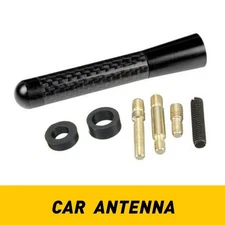 Universal Carbon Fiber 3 inch Short Antenna AM/FM Radio Aerial Whip Black New