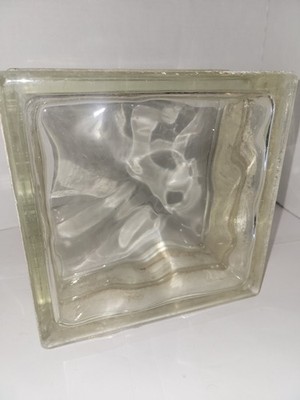Corning Decora Glass Block  7.75X7.76X3 7/8'' RETIRED Wavy Brick USA 