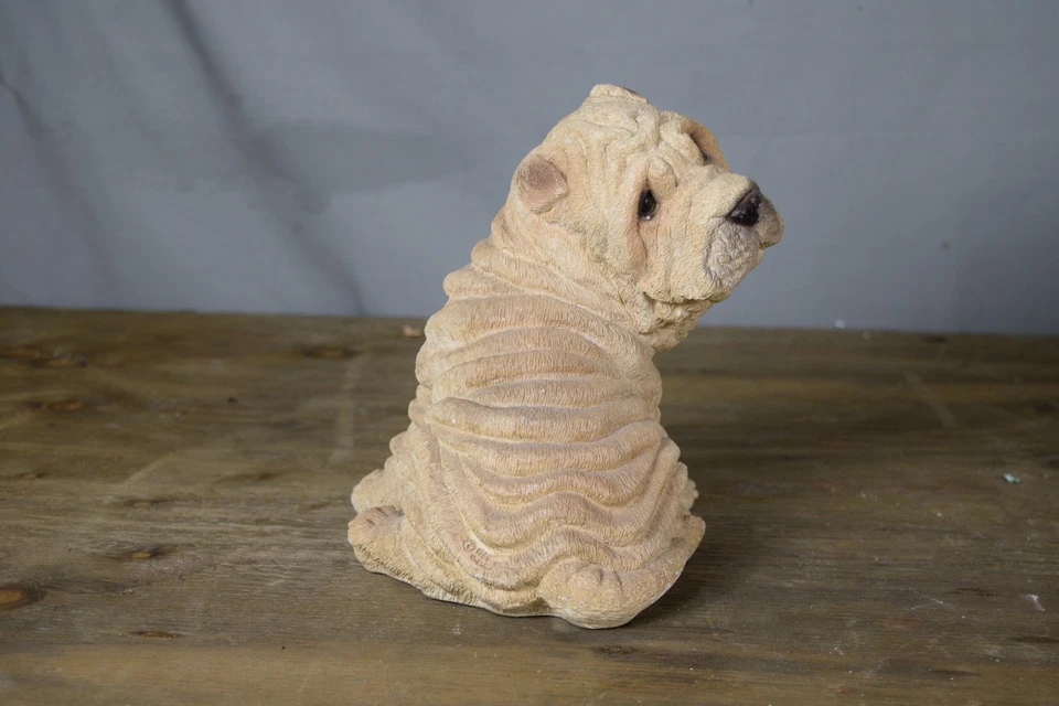 Estatua de resina de perro Shar-Pei vintage 1991 United Design Animal Classics hecha en EE. UU. Foto 3 de 4