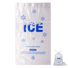 200 PACK 8 lb. Plastic Drawstring Ice Bags 11 x 19 Inch Heavy-Duty Ice Bags w...