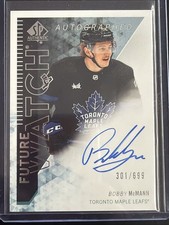 2023-24 SP Authentic  Bobby McMann  Retro Future Watch Auto 301/699 Maple Leafs