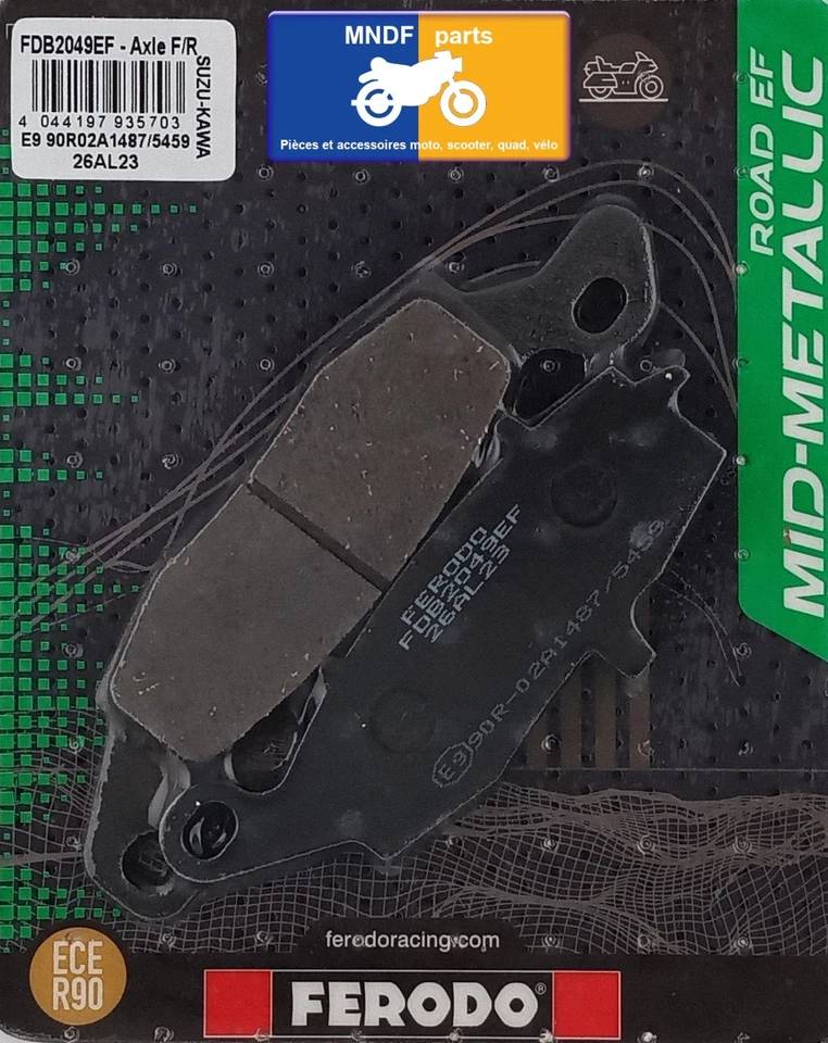 Plaquettes Ferodo de frein arrière - Kawasaki 750 ZR-7 /S 1999-2004 - Photo 2/2