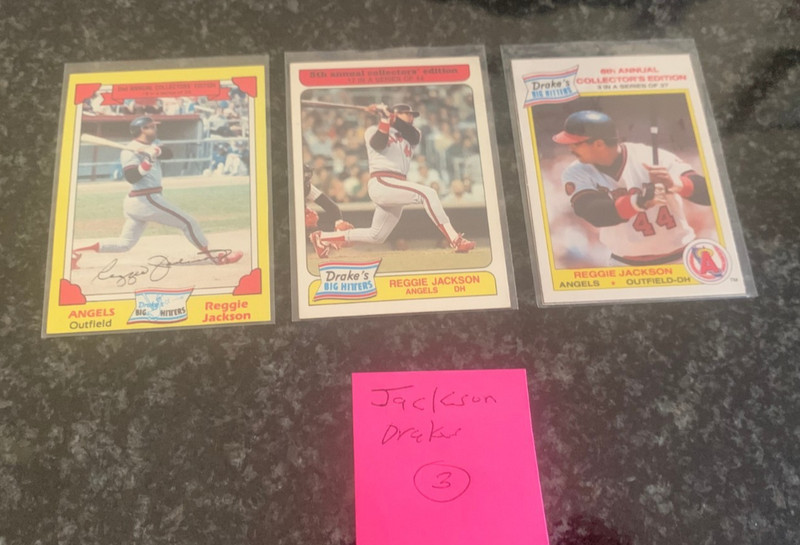 REGGIE JACKSON CARD LOT (ALL DRAKES).............3 DIFFERENT