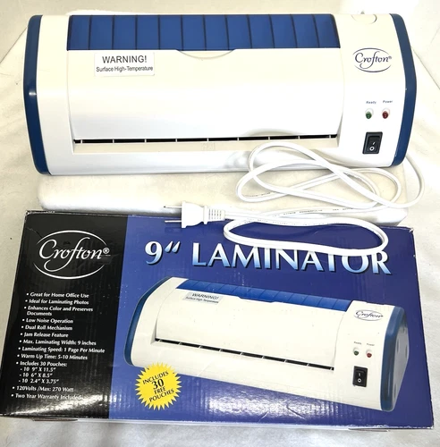 Laminator- Crofton 9" Home School Office Church Low Noise Dual Roll + Manual