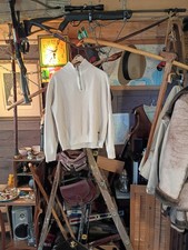 Original Weatherproof Vintage Mens L Cable Knit 1/4 Zip Sweater Beige VGC NICE 