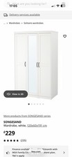 IKEA Wardrobe SONGESAND White 3-Door