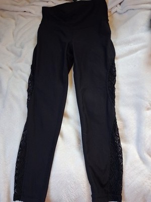 Exersion Black With Lace Ankle Legging Womens Size Small..sexy