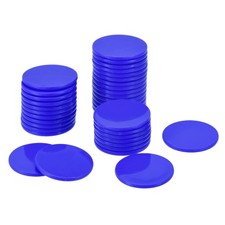 Small Plastic Learning Counters 24mm/0.94 Inch Dark Blue, Pack of 100