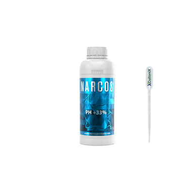 NARCOS pH+ 33% 1L pH Plus Up für Hydroponik, Erde & Kokos Grow & Bloom