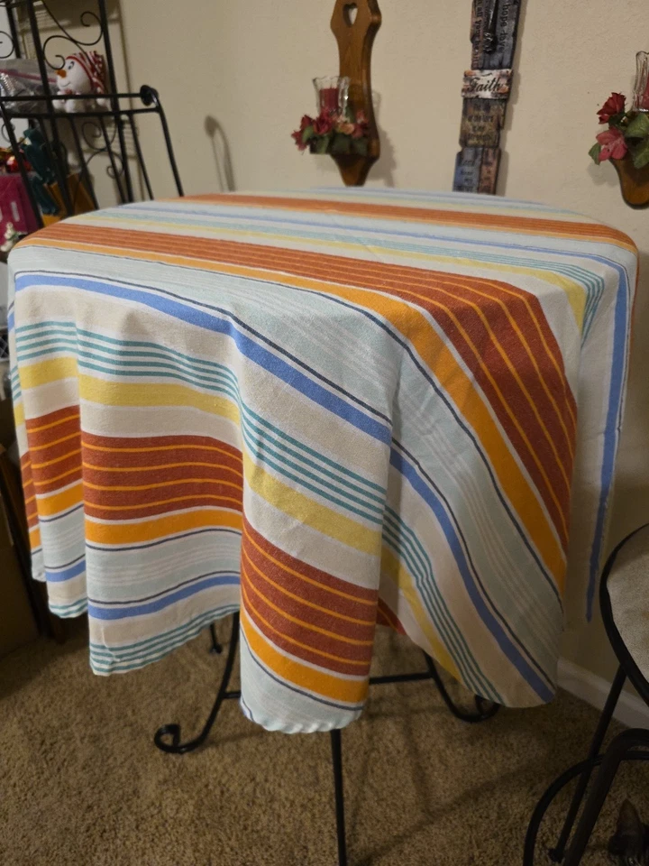 Multi-colored Food Network 70" Diameter Round Cloth  Tablecloth - Image 3 of 4