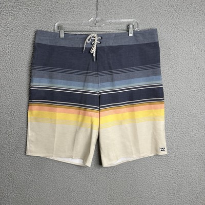 Billabong Board Shorts Mens 38 Striped Upcycler All Day Pro Drawstring Swim