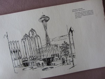 1962 Seattle World's Fair Architectural Midcentury Renderings Artists Sketchbook