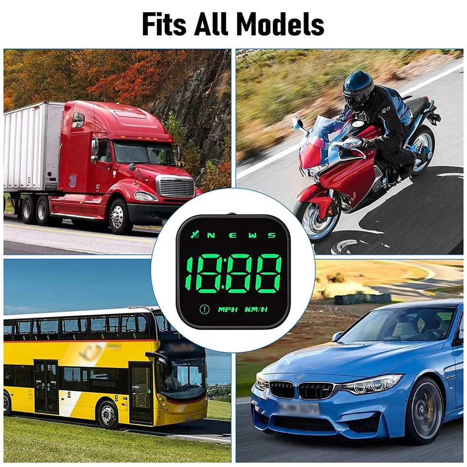 Speedometer MPH KMH GPS Head Up Display Digital Compass Car HUD Overspeed Alarm - image 2 of 4