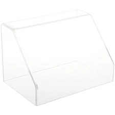 Plymor Clear Acrylic Slanted Front Display Case with No Base, 9" W x 6" D x 6" H
