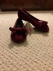 RUGGED BEAR New Girls Size 11 Burgundy Velvet Ballerina Flats With Bow NWOB — photo 1
