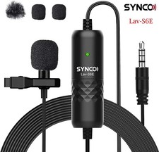 SYNCO Lav-S6E 6M Lavalier Mic Professional Omnidirectional Condenser Lapel Mic