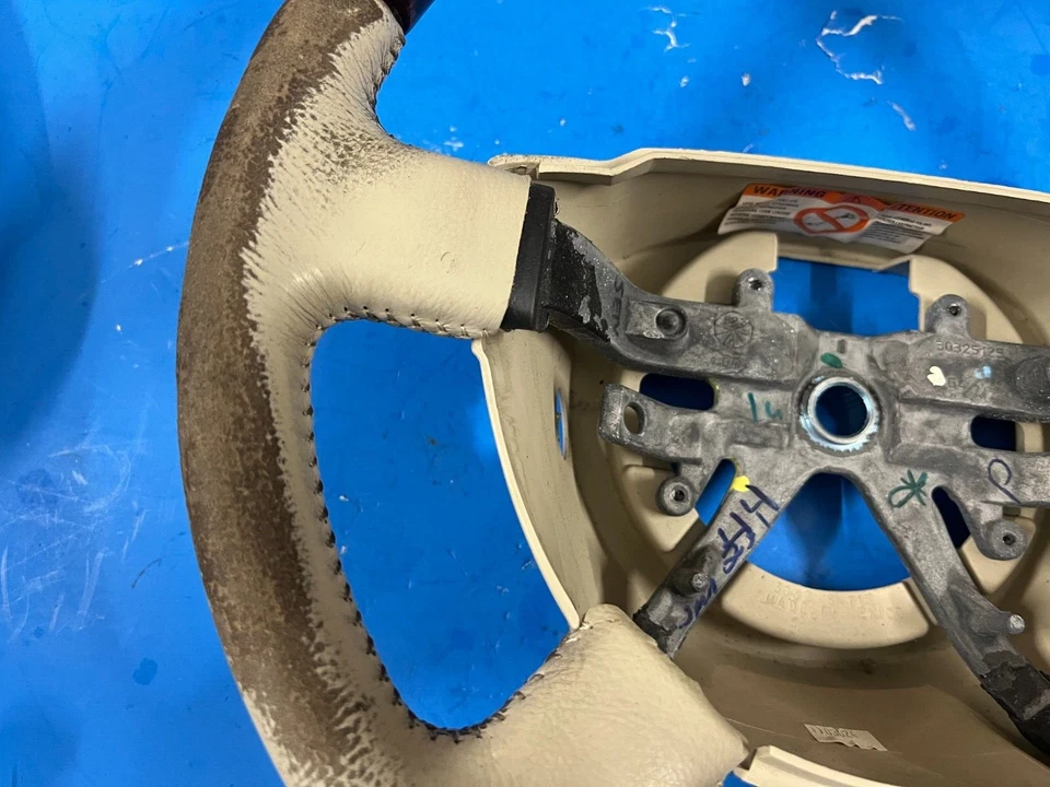 Genuine 2003 Lincoln Aviator Genuine Steering Wheel Leather Wood Assembly OEM - Image 2 of 4