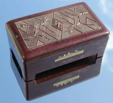 P&O LINE RMS CATHAY 1924 RARE FINE ART DECO BAKELITE CIGARETTE BOX SOLD ONBOARD