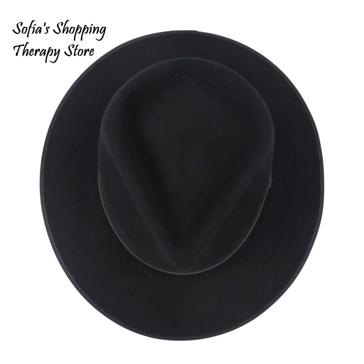 New Will + Bear Calloway Black Wide Brim 100% Australian Wool Hat/Fedora S Calloway Black | Black Wide Brim Hat – Will & Bear Australia main image 2