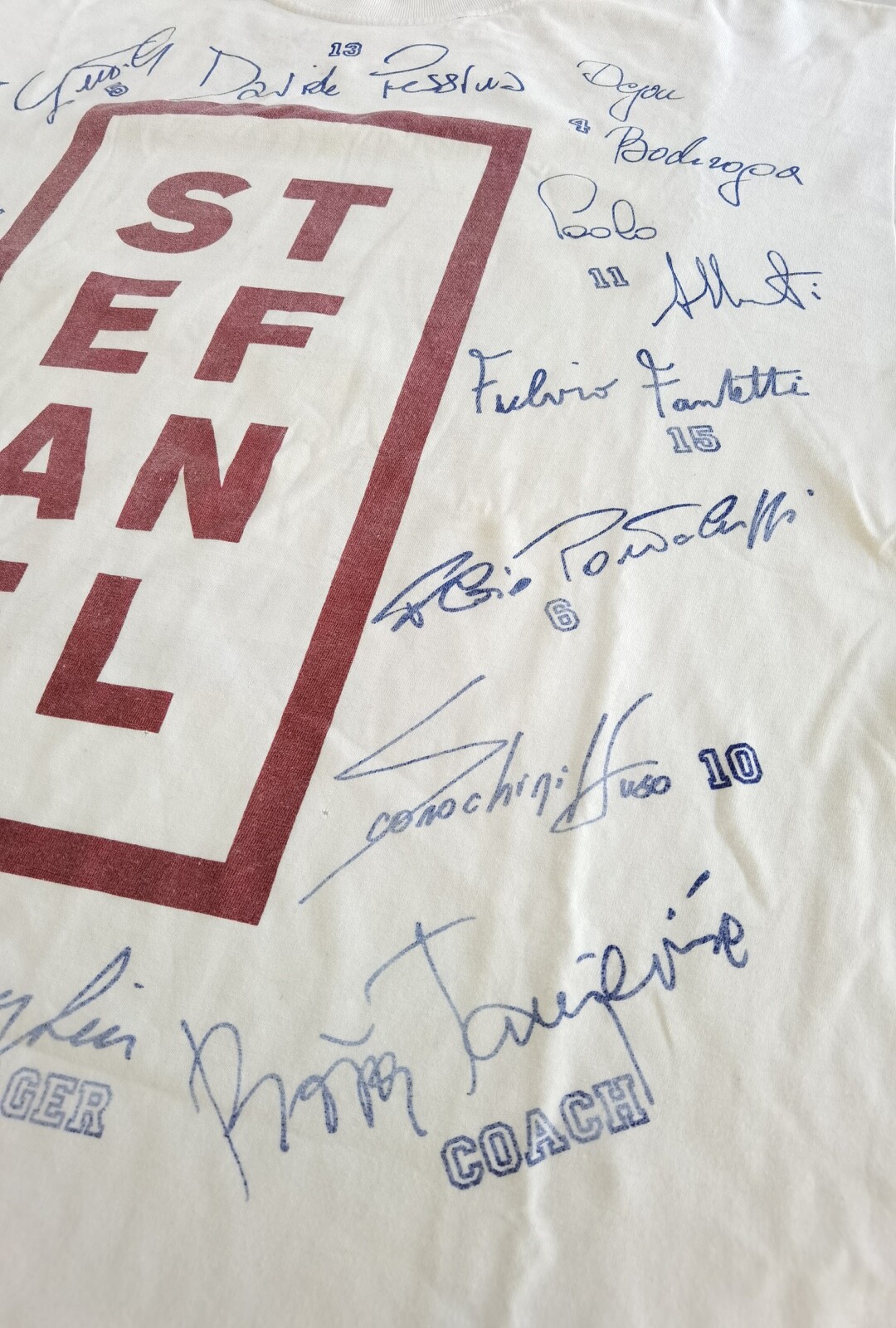 ALTRA Maglietta STEFANEL Olimpia Milano 73° campionato 94 95 autografi tshirt basket