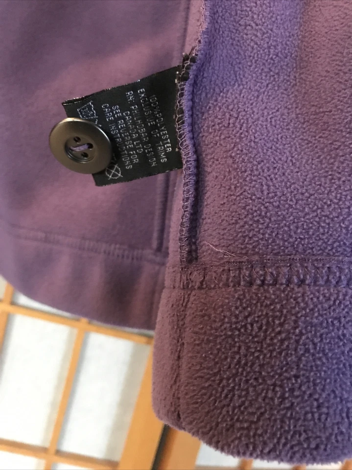 Chaqueta para mujer Elena Solano talla L botón frontal púrpura polar cuello con cordón Foto 4 de 4