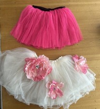 Little Girl Tutu Skirts Lot Of 2 Pink And White