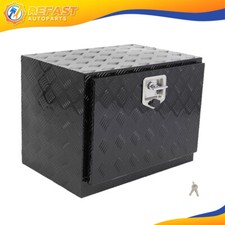 Black For Truck Tractor Bed Storage Tool Box Case Shell 2x Chains 24